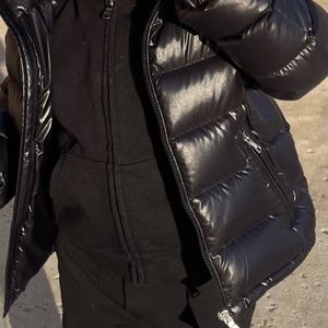 Black Moncler coat